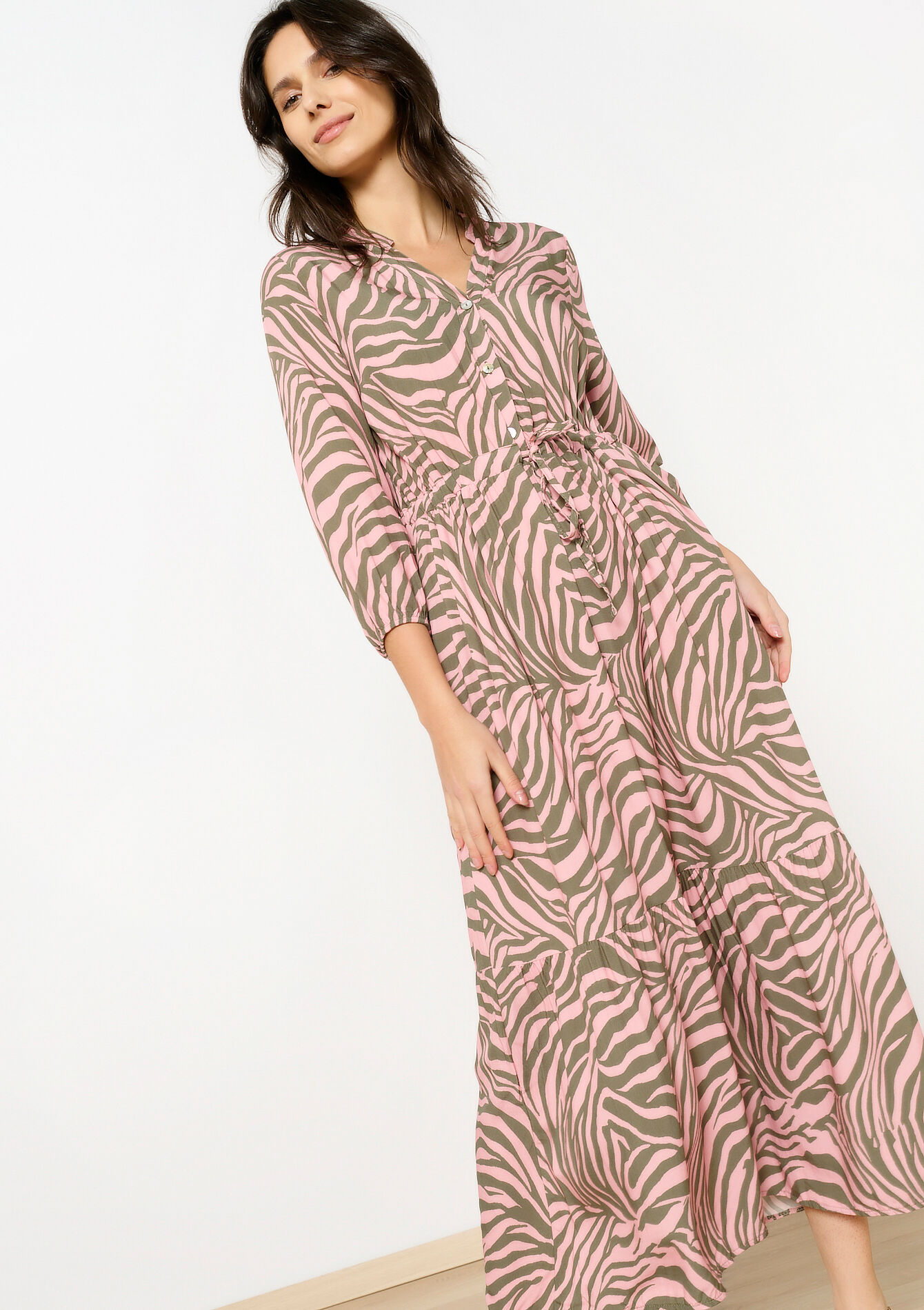 Maxi-jurk met zebranprint