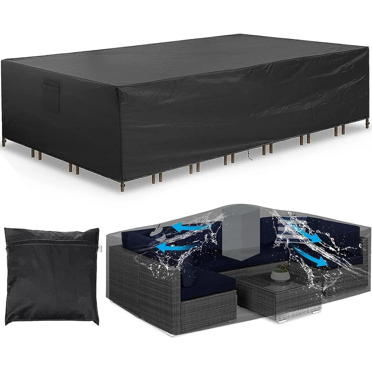 Rectangular Patio Furniture Cover, Outdoor Waterproof Patio Table Covers