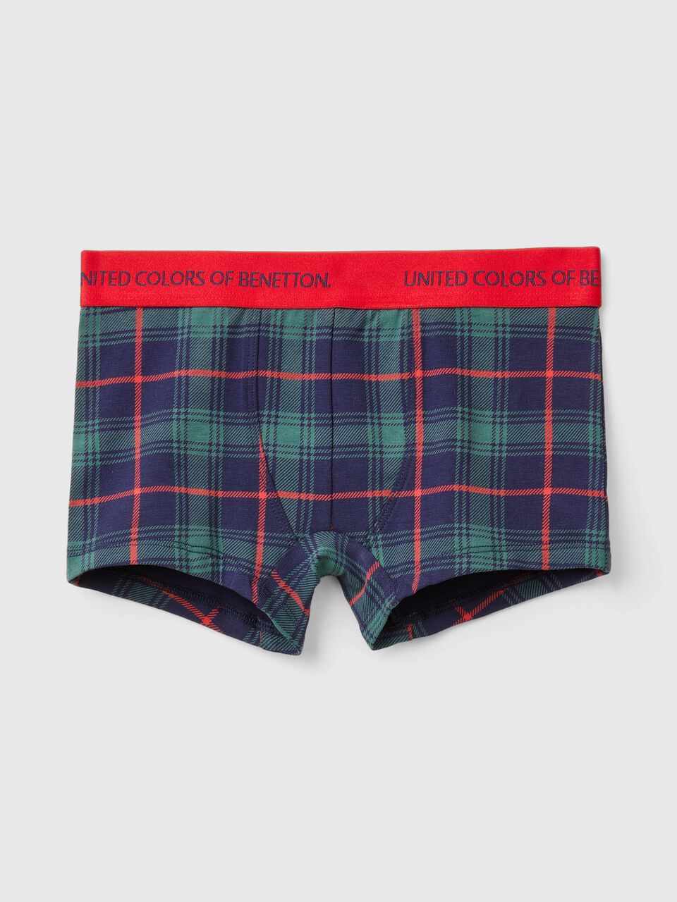 Blue and green tartan boxers