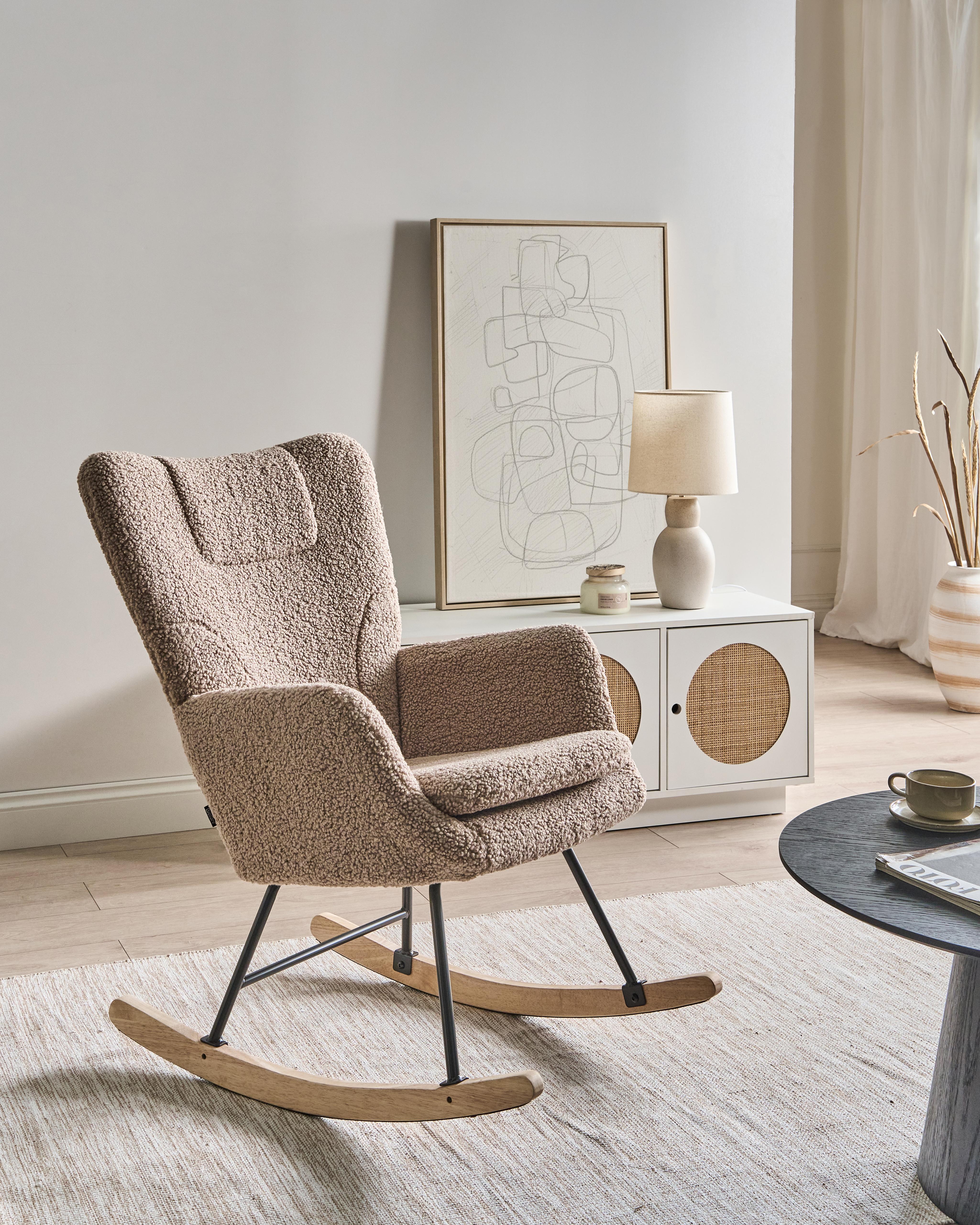 Rocking Chair SANDVE Boucle Taupe