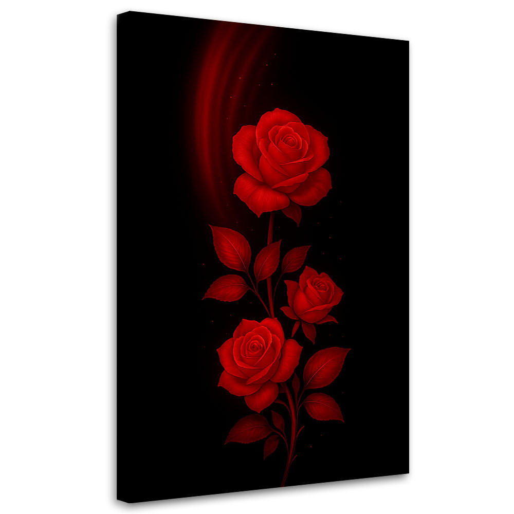 Obraz do salonu sypialni, Kwiaty Czerwone róże 20x30