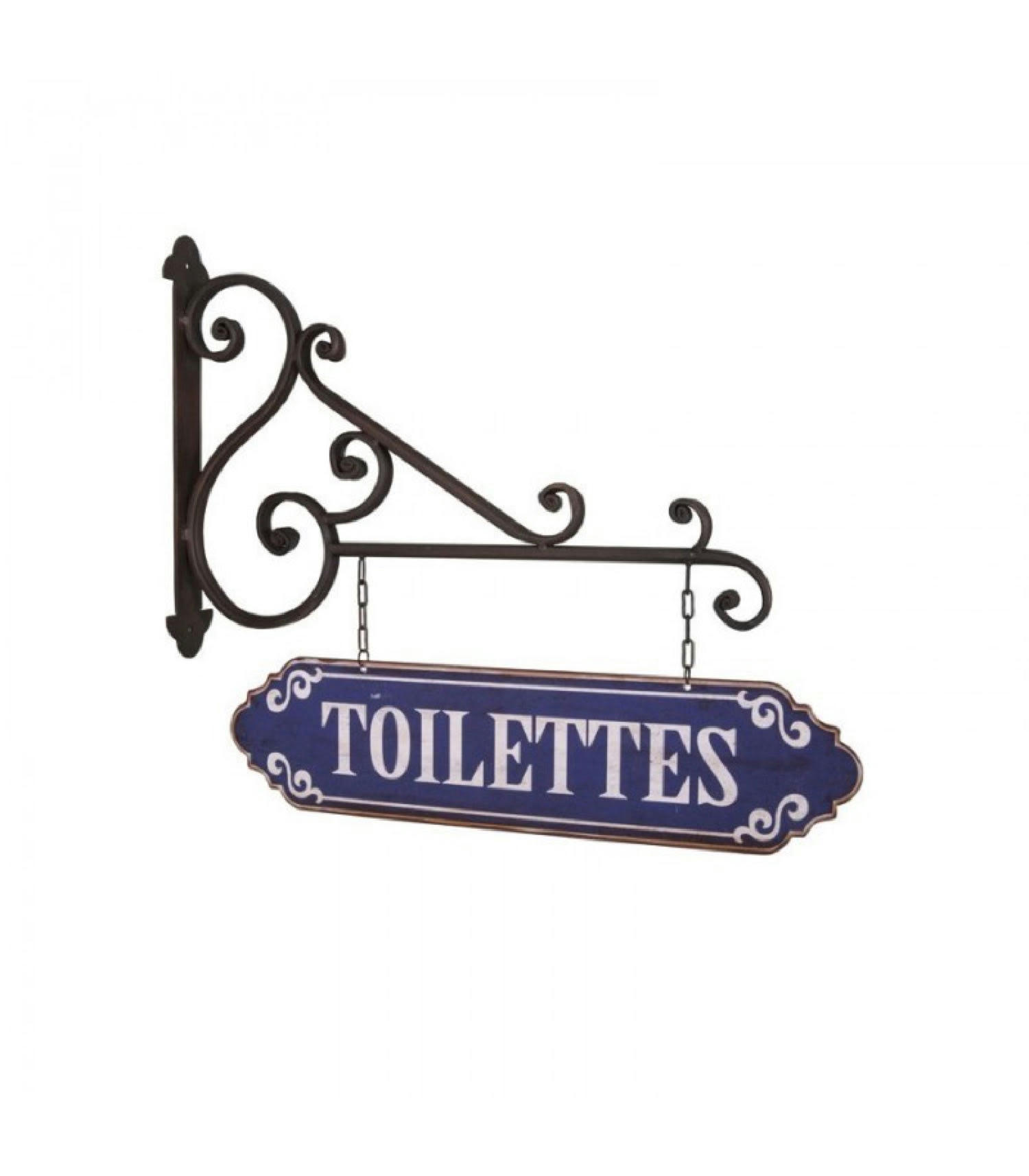 TOILETTES - Plaque décorative murale signalétique toilettes
