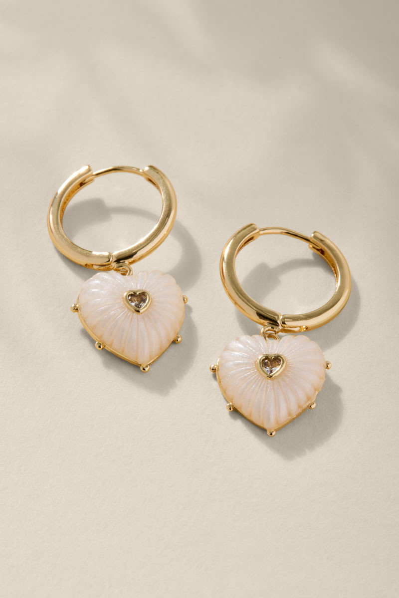 Tracy Resin Heart Charm Earrings