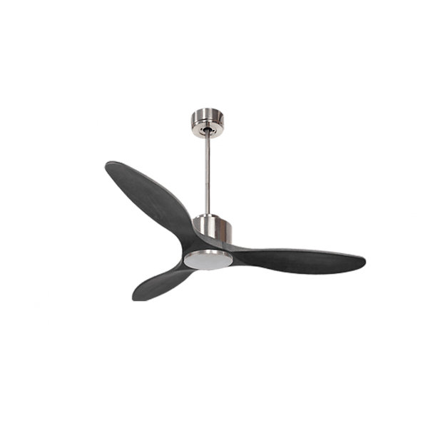 Modulo de KlassFan - Super destratificateur et ventilateur DC 132 cm Chrome pales bois noir sans Lumière25 à 40 m²