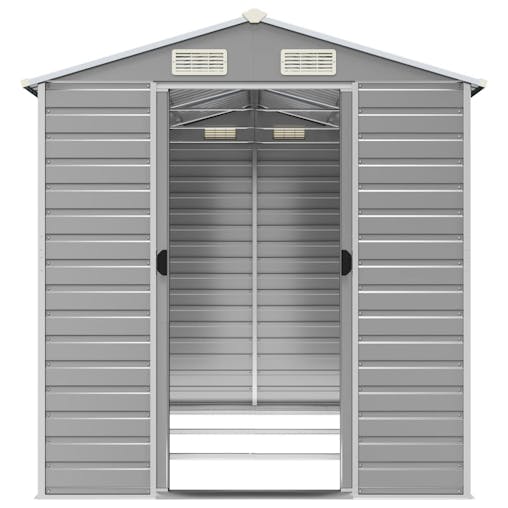 NNEVL Garden Shed Light Grey 191x300x198 cm Galvanised Steel