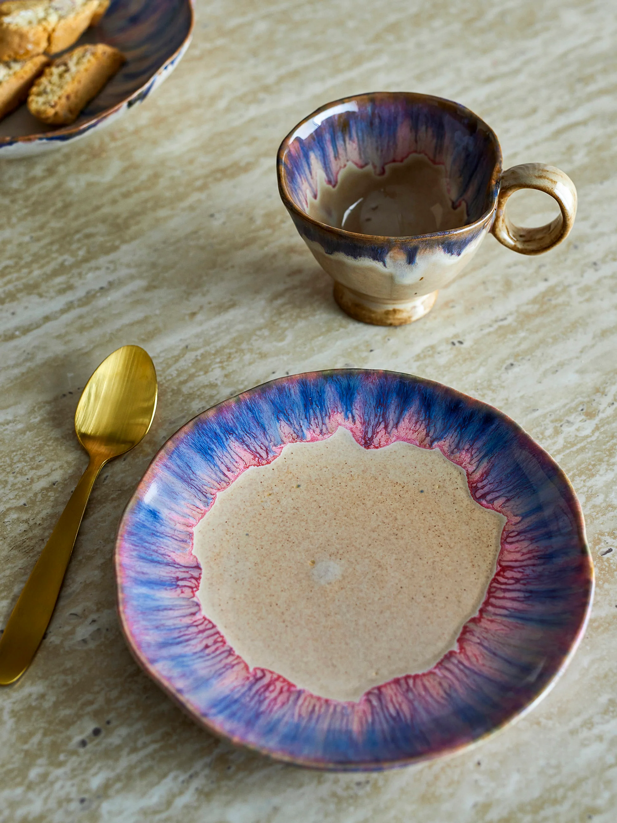 Dessertteller Imogen mit reaktiver Glasur