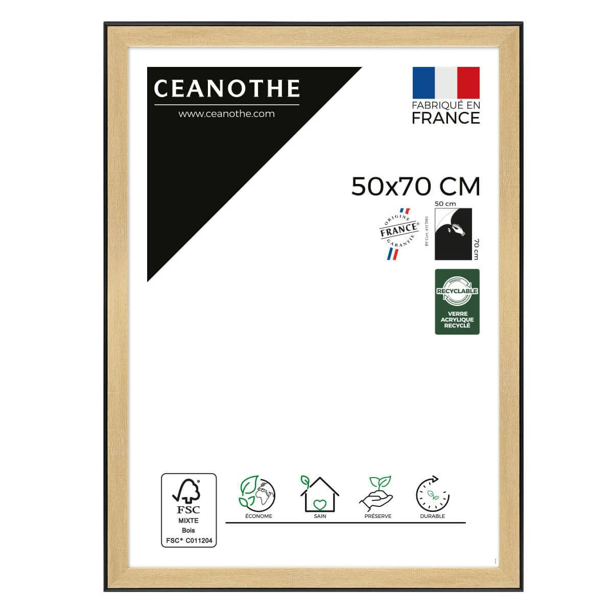 LOFT - Cadre photo marron et noir 50x70 cm résine recyclée