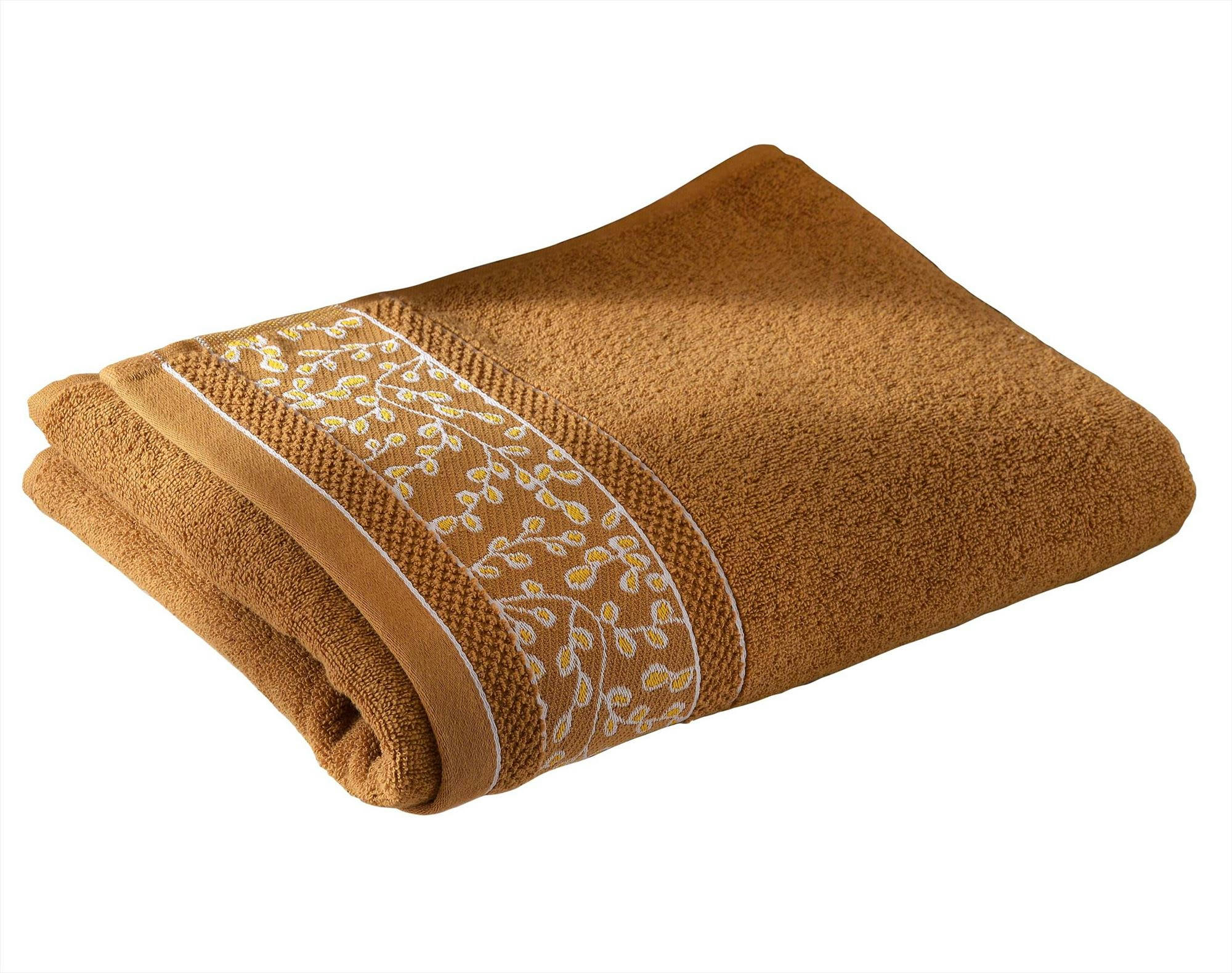 HERBAL - Serviette de toilette 50x90 marron noisette en coton 450 g/m²
