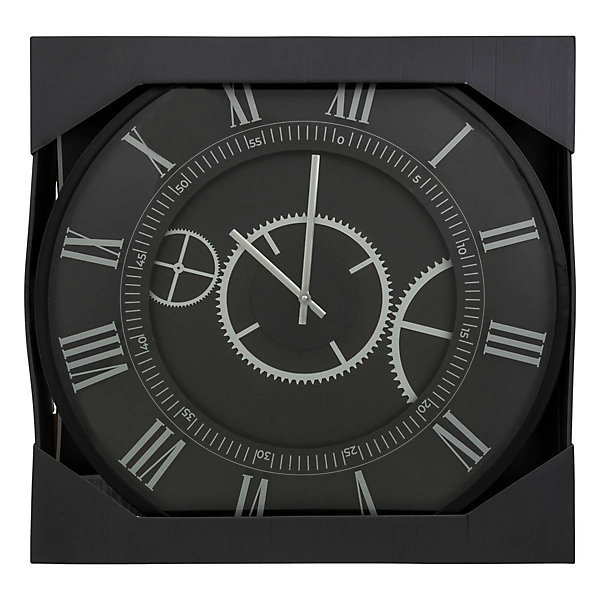 Horloge mécanique Kerian D57cm noir - Atmosphera