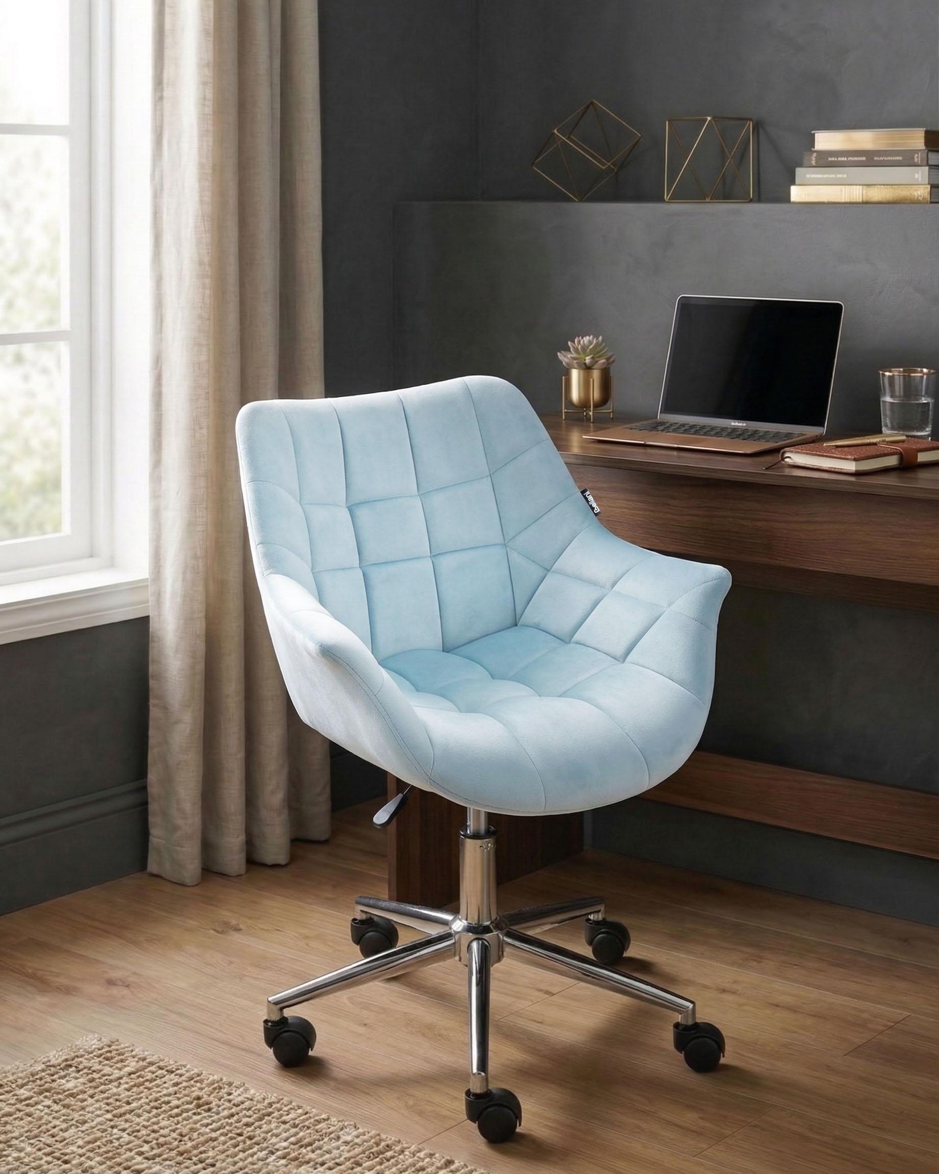 Desk Chair LABELLE Velvet Light Blue