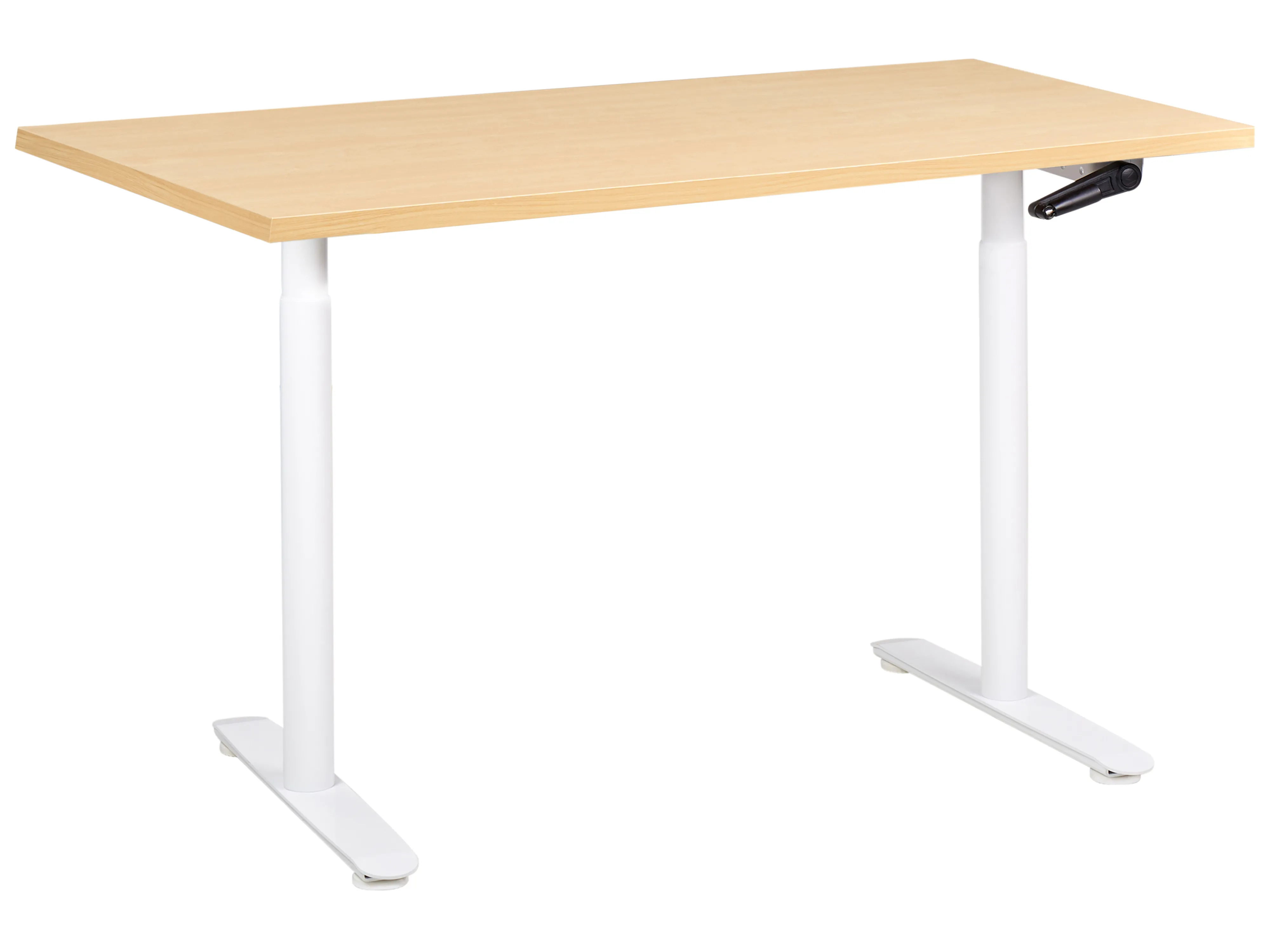 Manual Adjustable Standing Desk DESTINAS Light Brown/ White 120 cm 72 cm