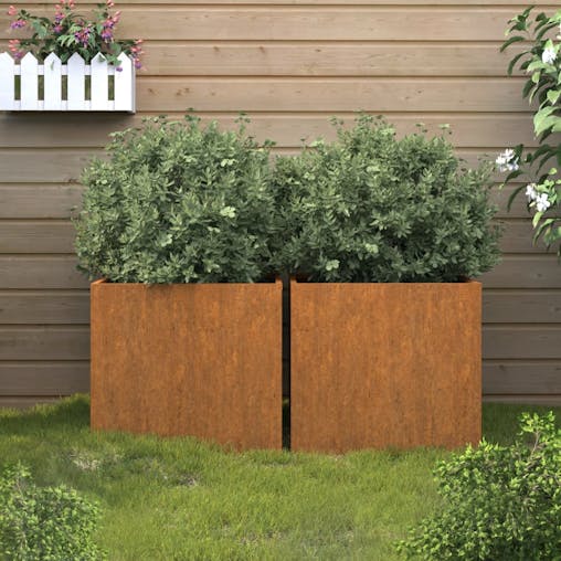 NNEVL Planters 2 pcs 49x47x46 cm Corten Steel