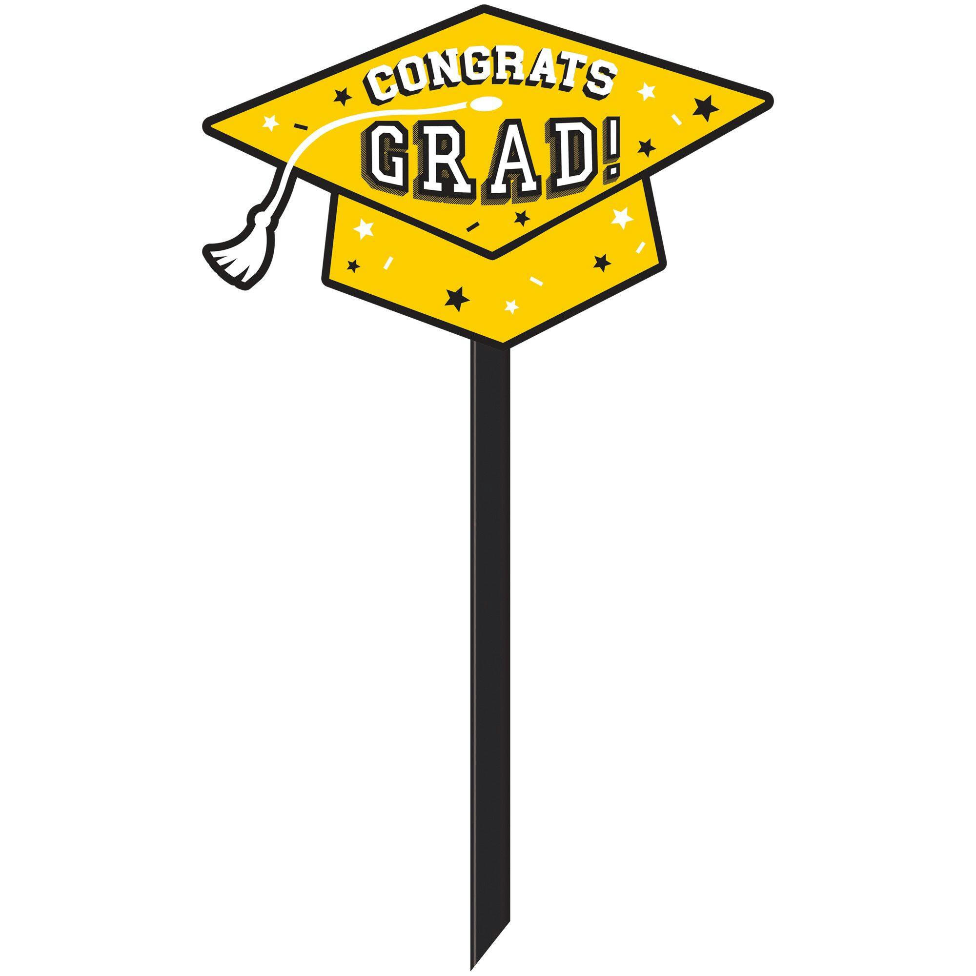 Grad Lawn Sign, Yellow