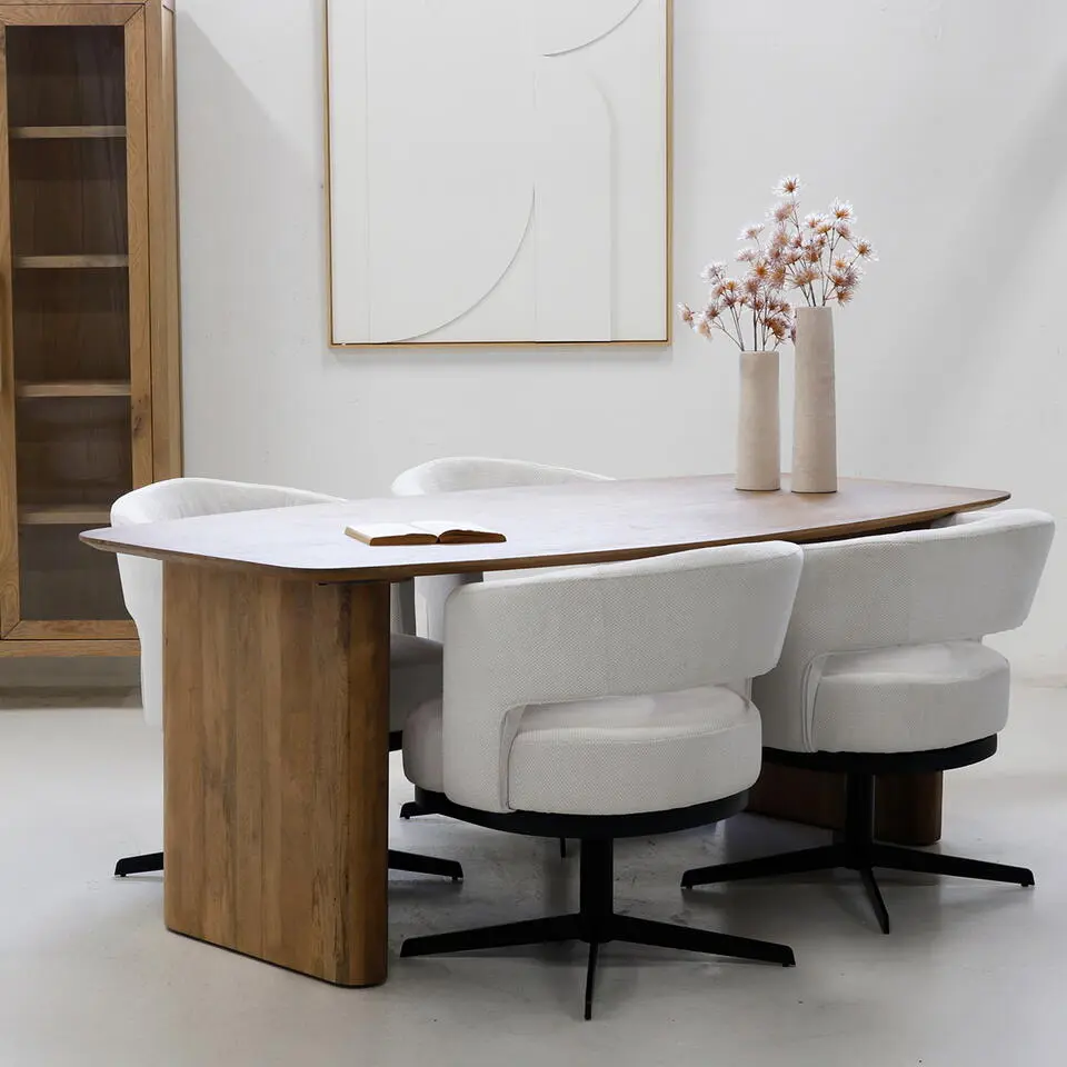 Eettafel Deens Ovaal - Naturel Mangohout - 240x100x75cm - Dai