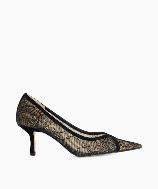 Ascend Black - Lace Pointed-Toe Courts