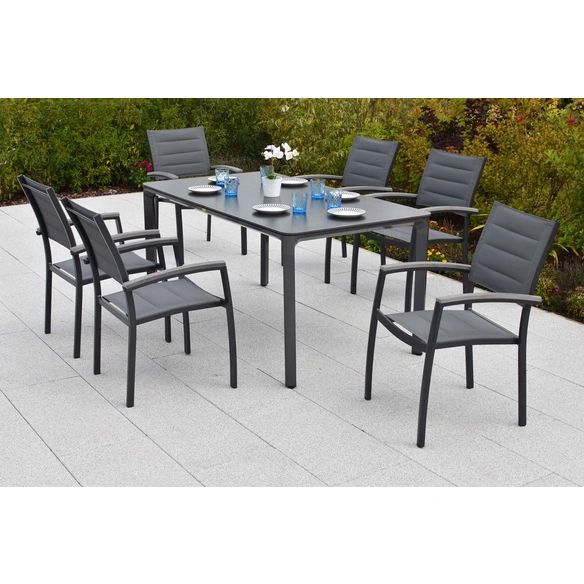 Gartenmöbel-Diningset »Pisa«, 7 tlg., 6 Sitzplätze, Aluminium