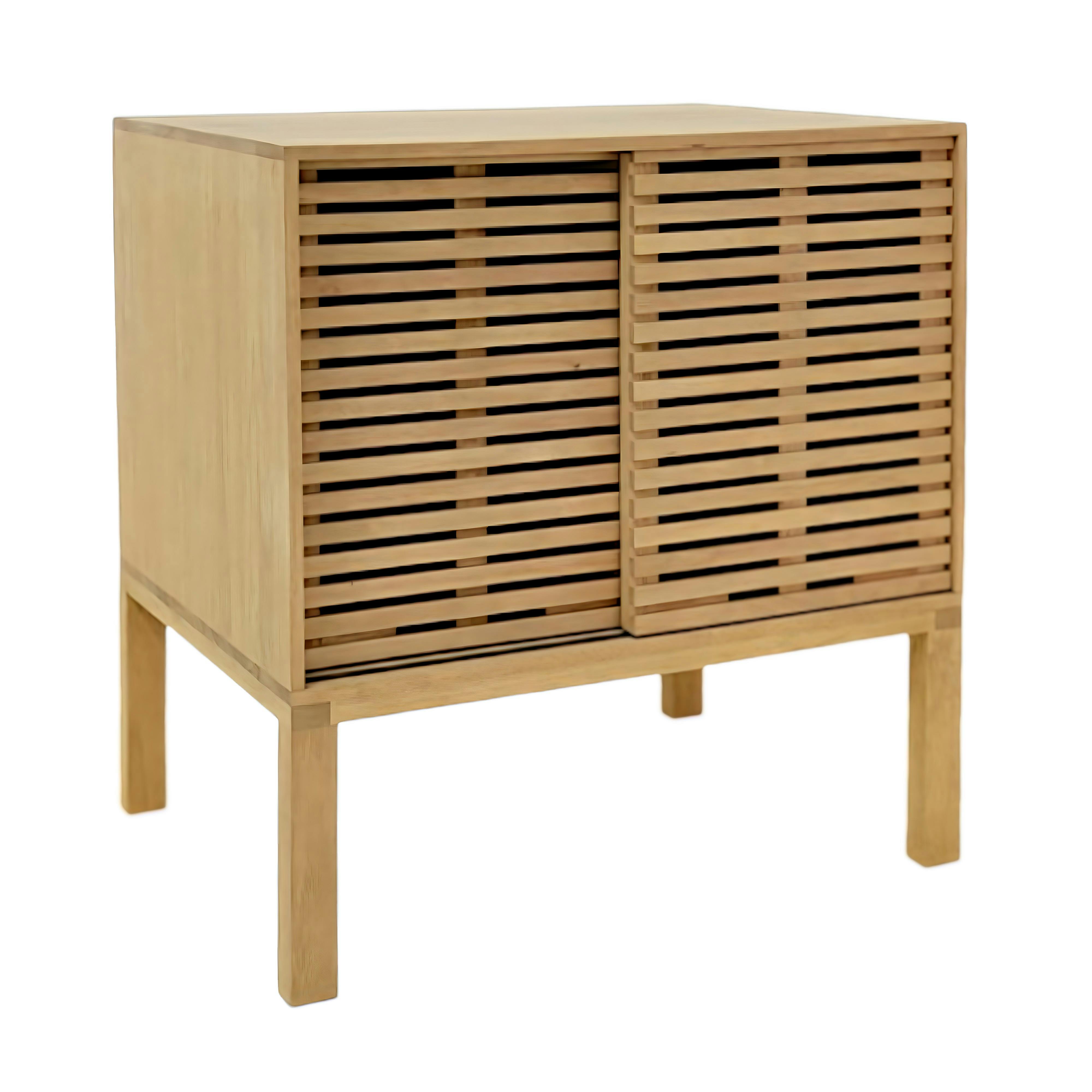 Meuble / Buffet Hévéa 2 portes coulissantes Persiennes 80x60x85cm NEW ORLEANS