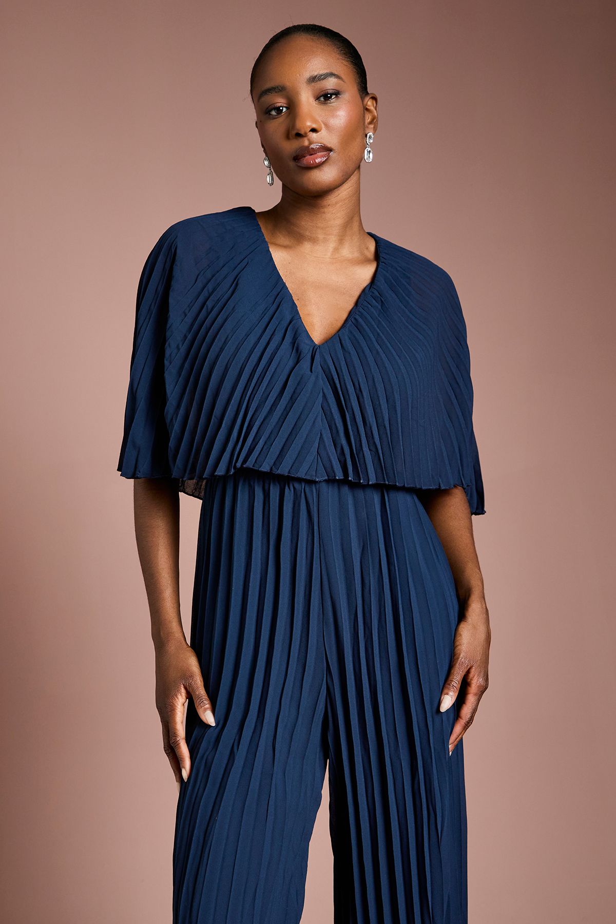 Coast Pleated Wrap Front Georgette Jumpsuit