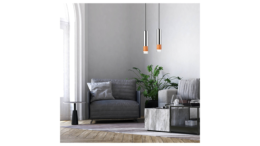 Lampa wisząca Aurelia2-punktowa metalowa srebrna
