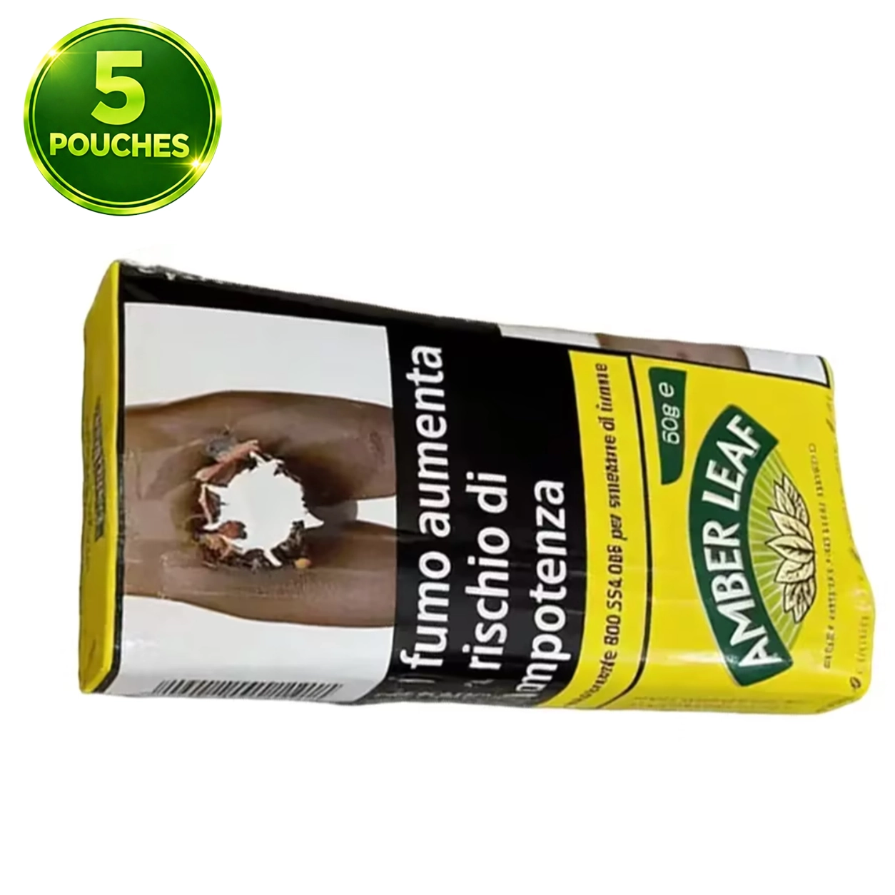 (New Arrive)Amber Leaf Hand Rolling Tobacco (Original) 50Gx5 Packs