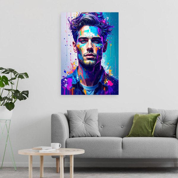 Obraz nowoczesny do salonu, Abstrakcja Portret Mężczyzny 20x30