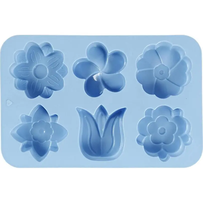 Silikonform 6er-Set Blumen