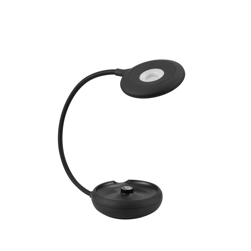 Globe Electric Flexx 6-in-1 Multipurpose Portable Desk Lamp, 8.6-in, Black