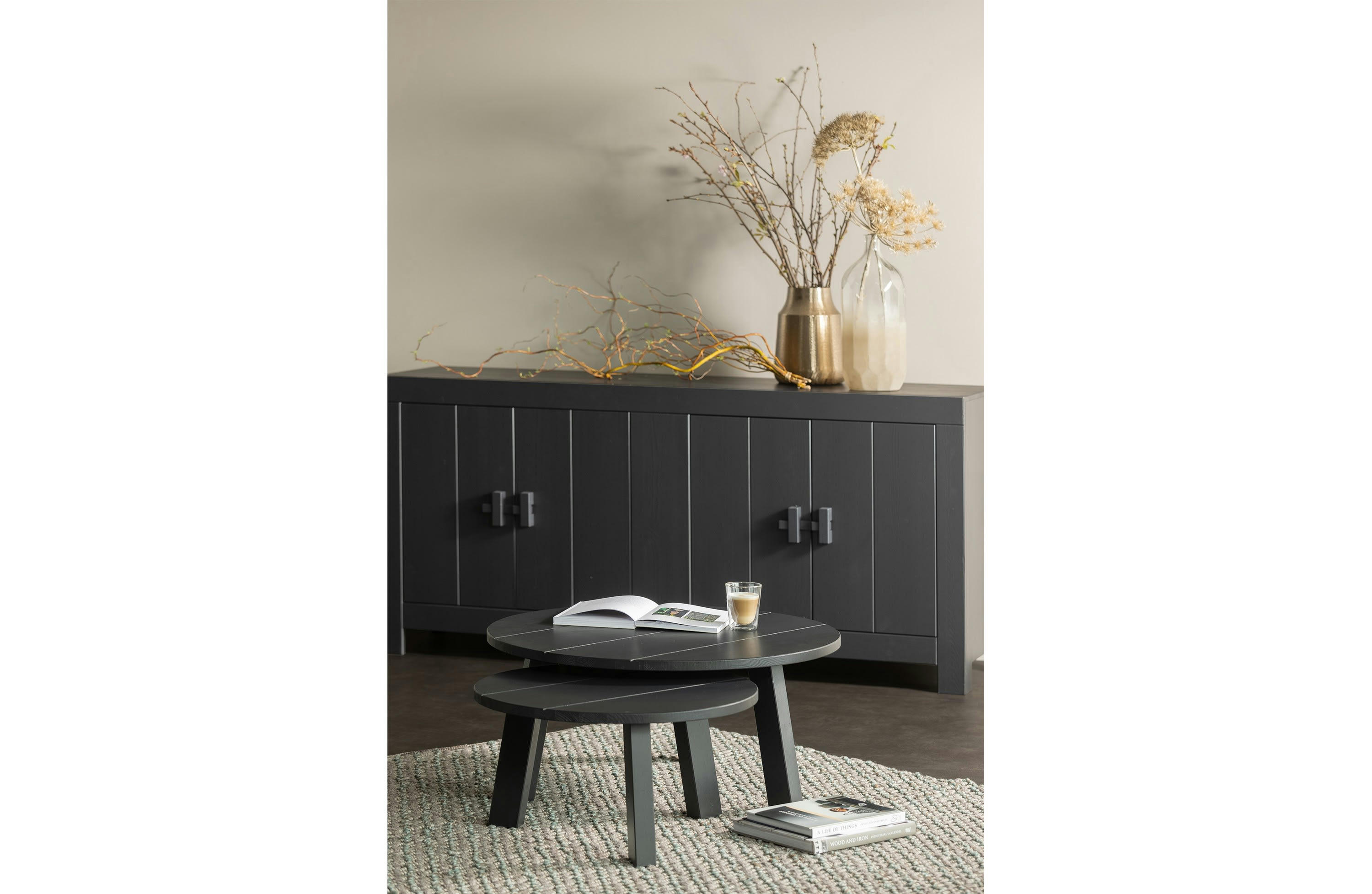 BENSON - Commode 4 portes en bois noir