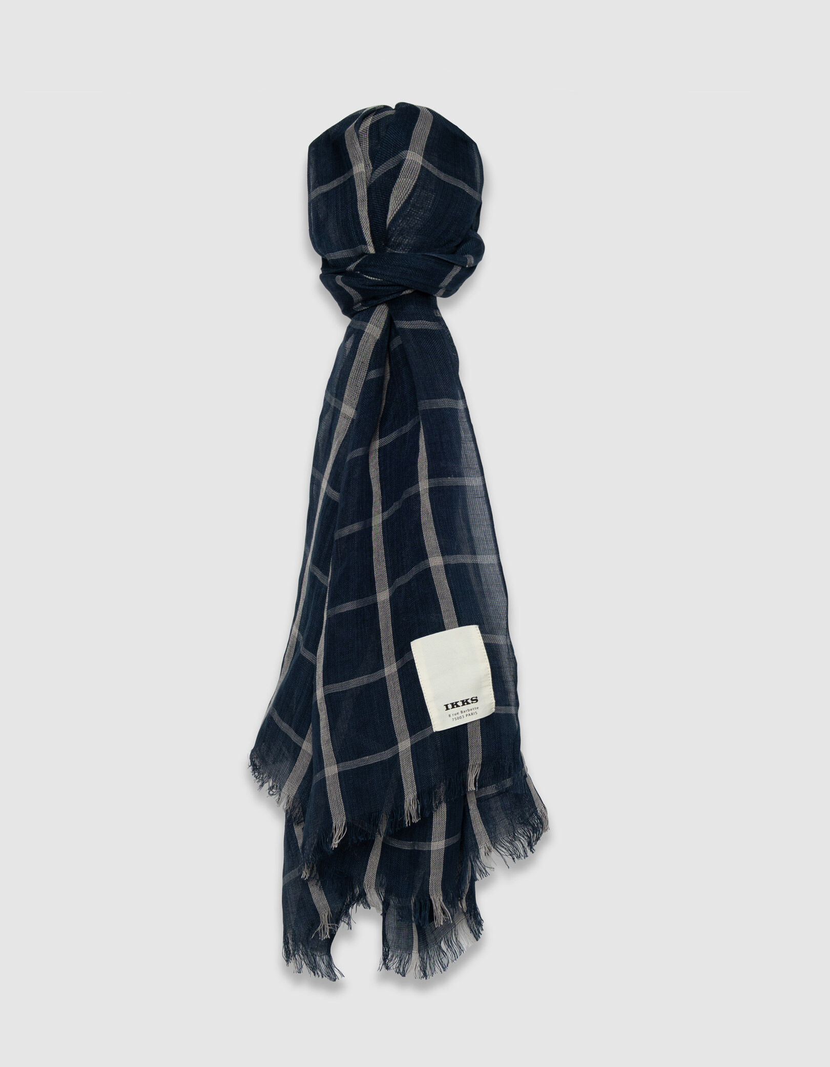 Foulard marine motif carreaux Homme
