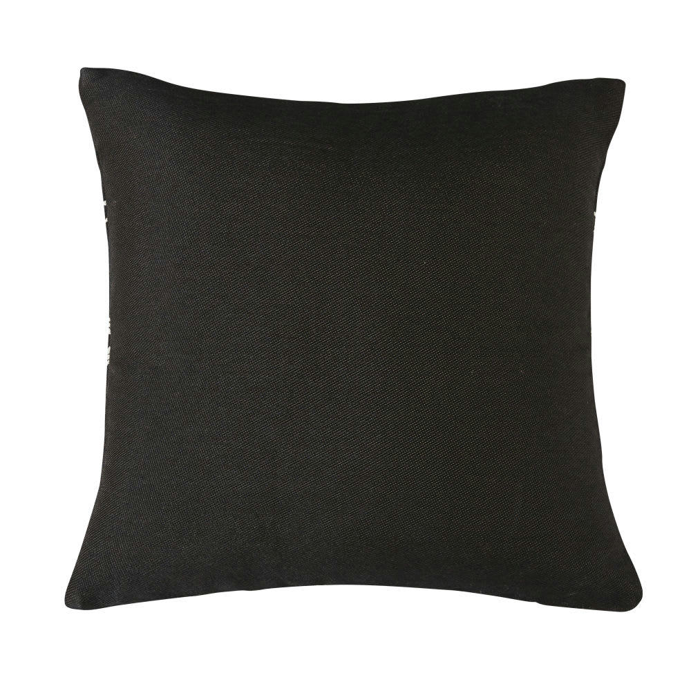 OVATA - Coussin tissé motifs graphiques noirs et blancs 45x45