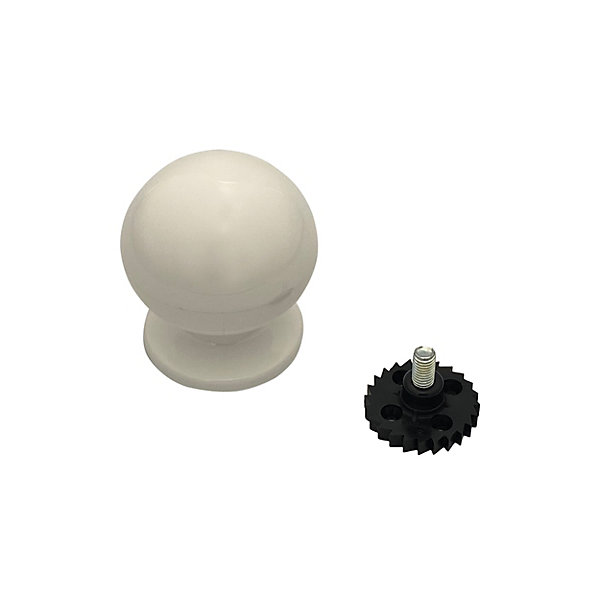 Bouton tirant de porte fixe en nylon D70 mm blanc RAL 9010