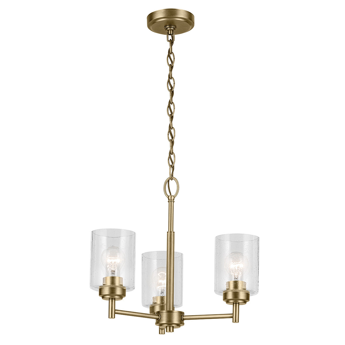 Lampa wisząca naturalny mosiądz-przezroczysta WINSLOW 3xE27x60W Kichler