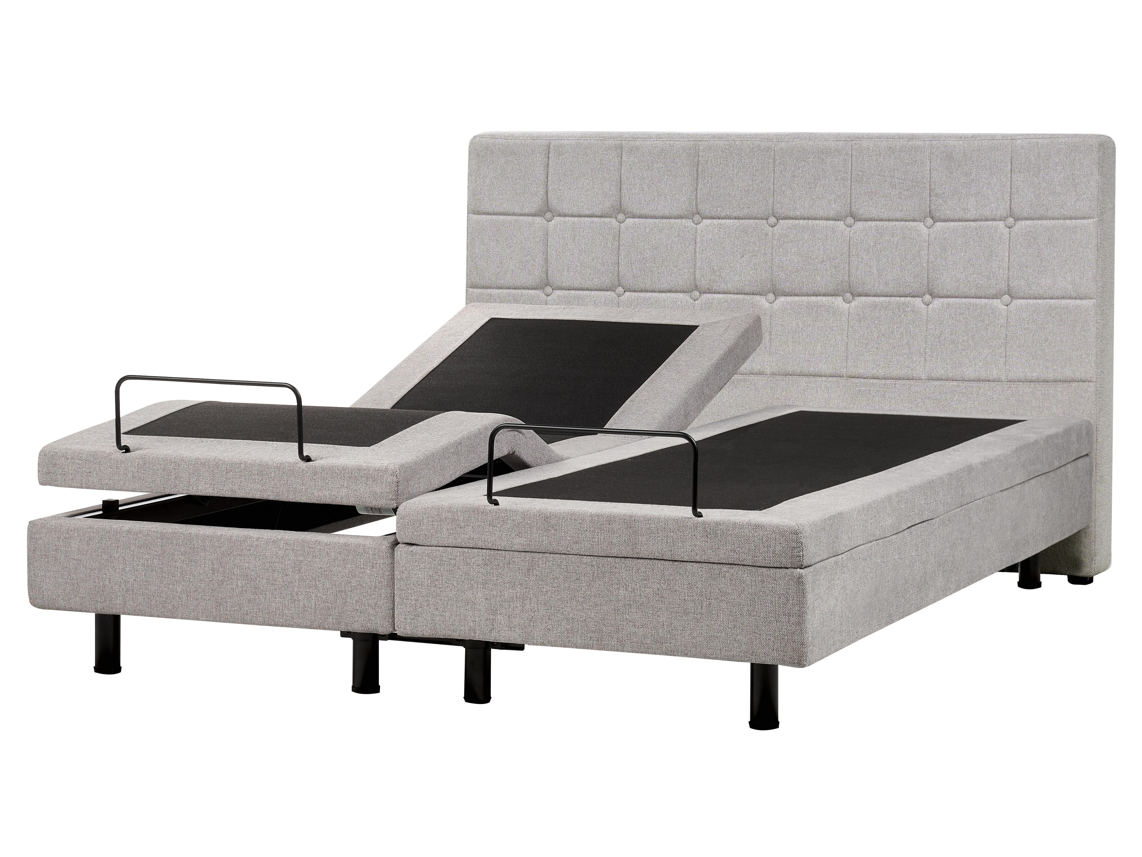 Adjustable Bed Fabric DUKE 160 x 200 cm (EU King Size) Light Grey