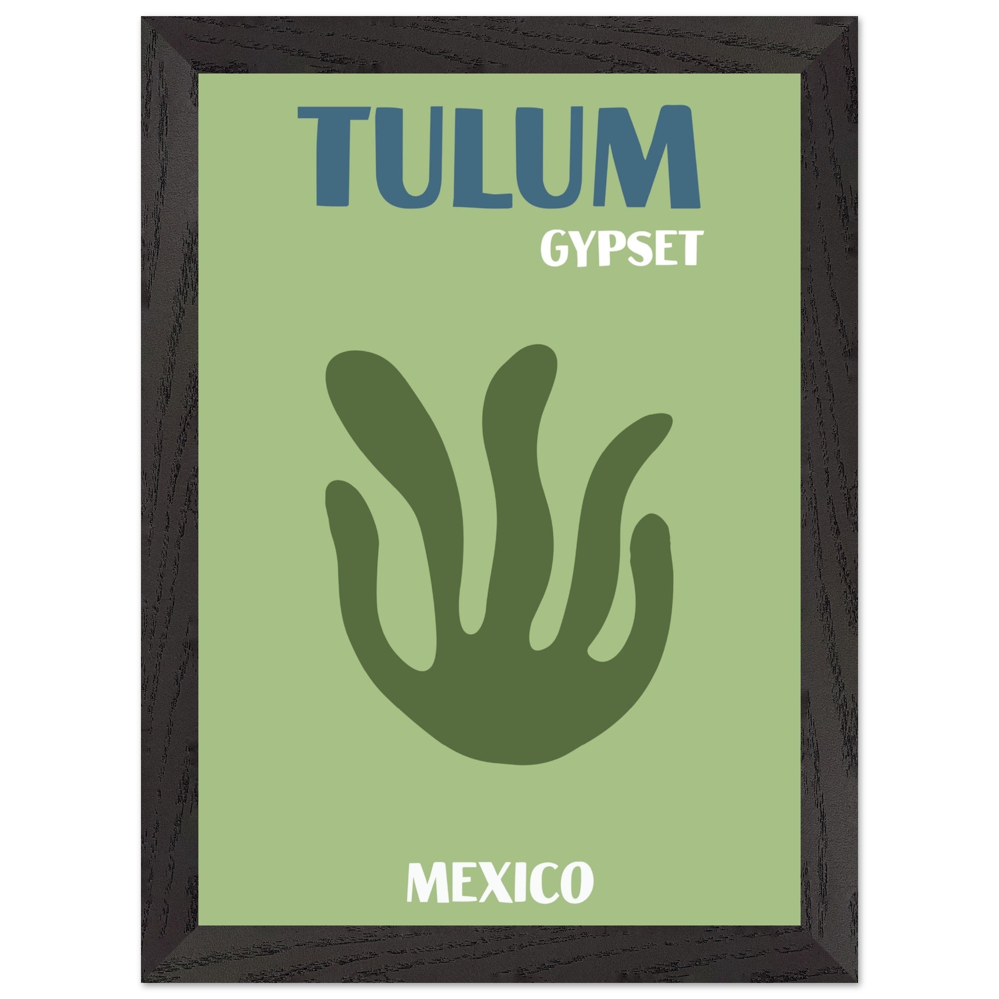 Artfulprints Poster met Lijst Mexico - Tulum Gypset  - A4 21x29.7 cm - Groen