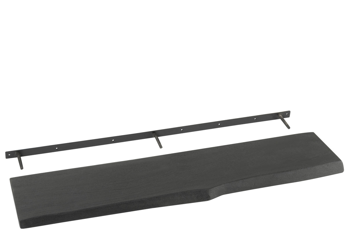 J-Line wandplank Gerard - hout - zwart - large