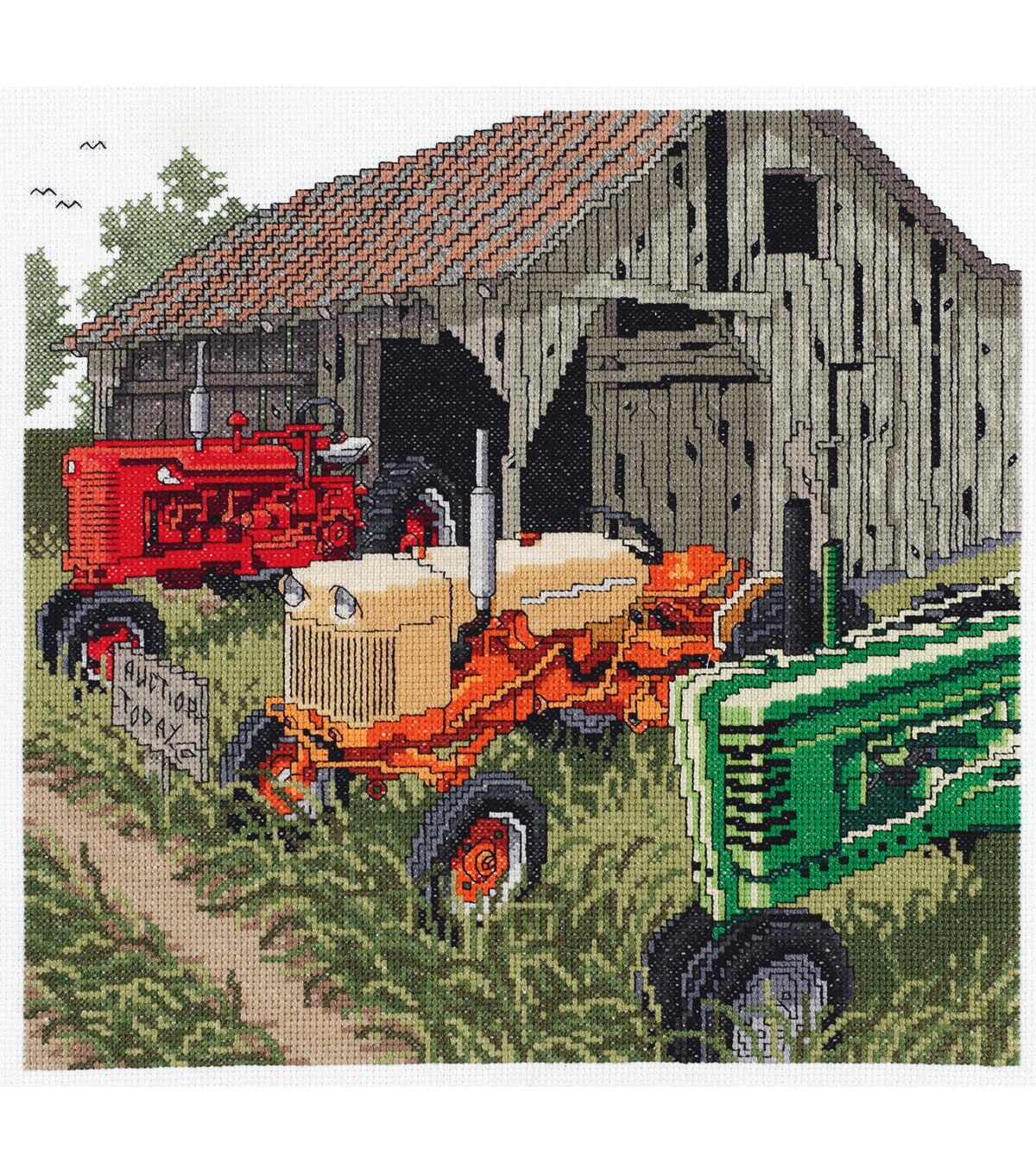 Janlynn 10.5 x 11 Auction Day Counted Cross Stitch Kit