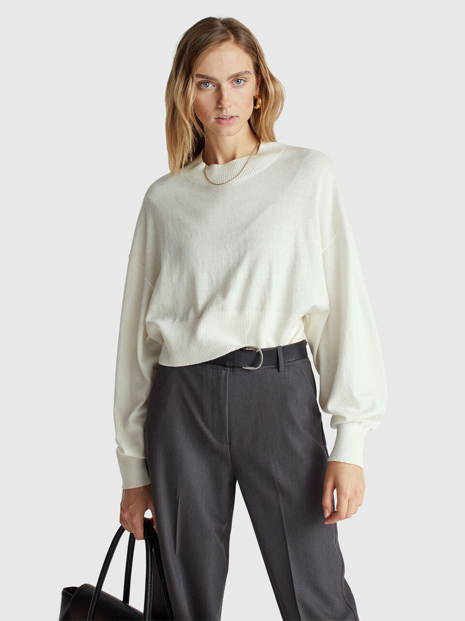 Cropped turtleneck sweater