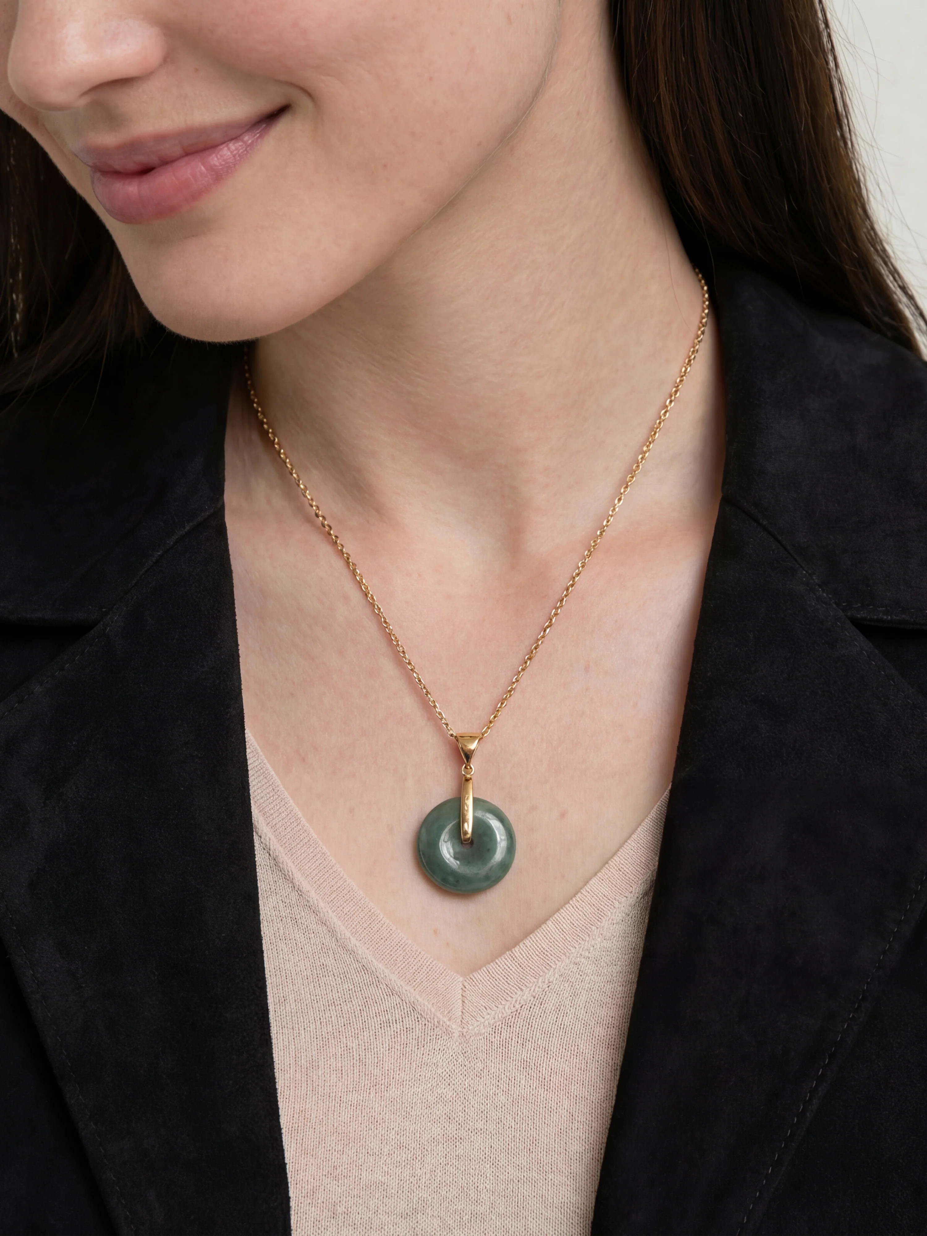 Button — Jade Pendant Necklace