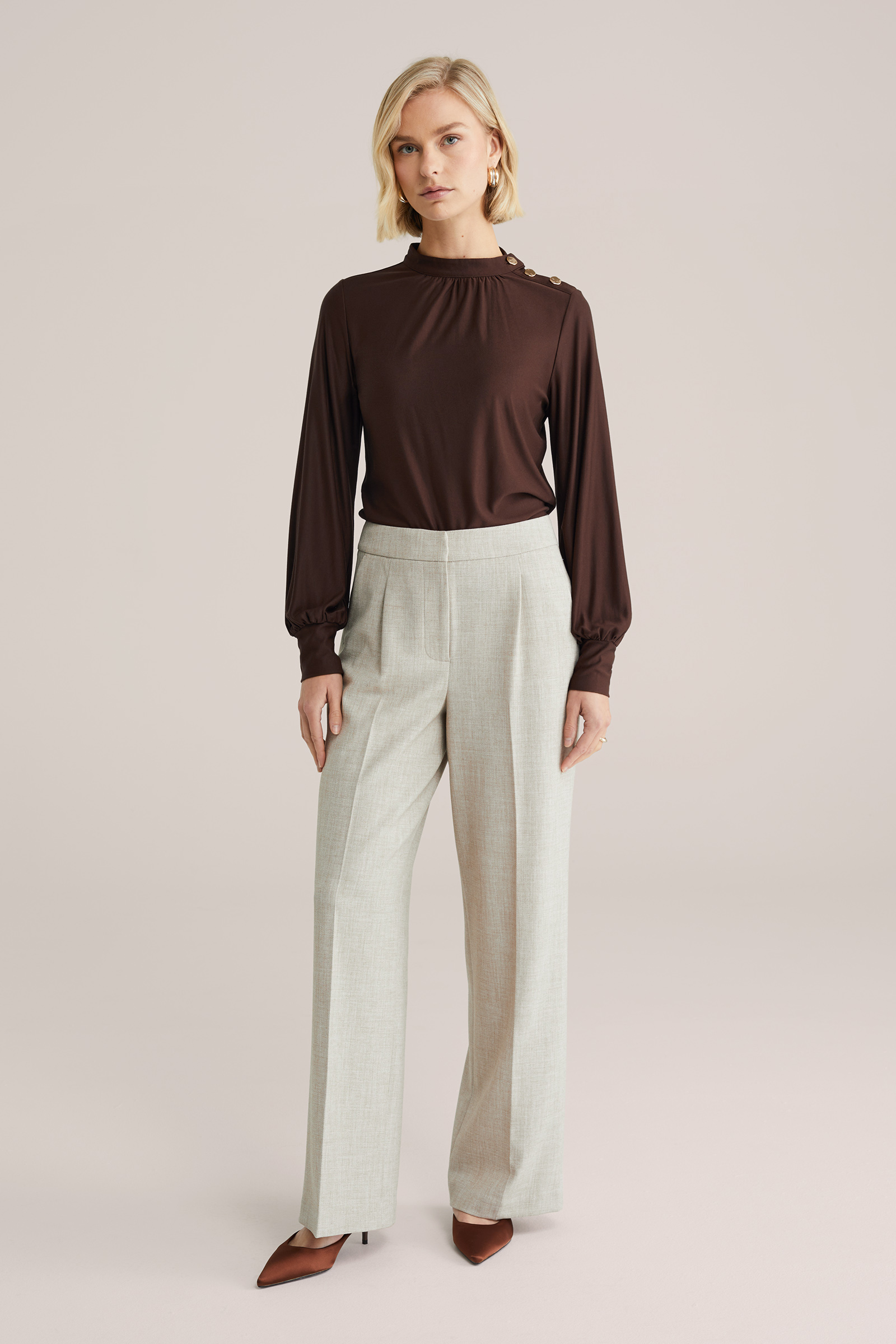 Dames jersey T-shirt met gouden accenten