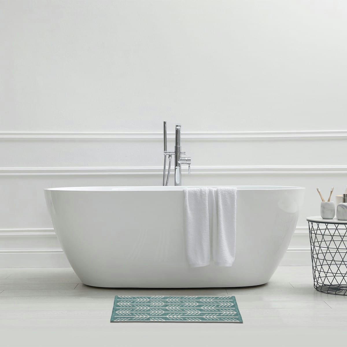 JUNGLE - Tapis de bain coton fantaisie vert 50x80cm