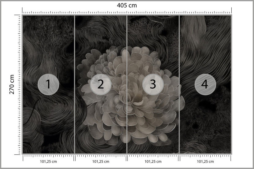 Fototapeta Monochromatyczna Kwiatowa Abstrakcja 405x270cm