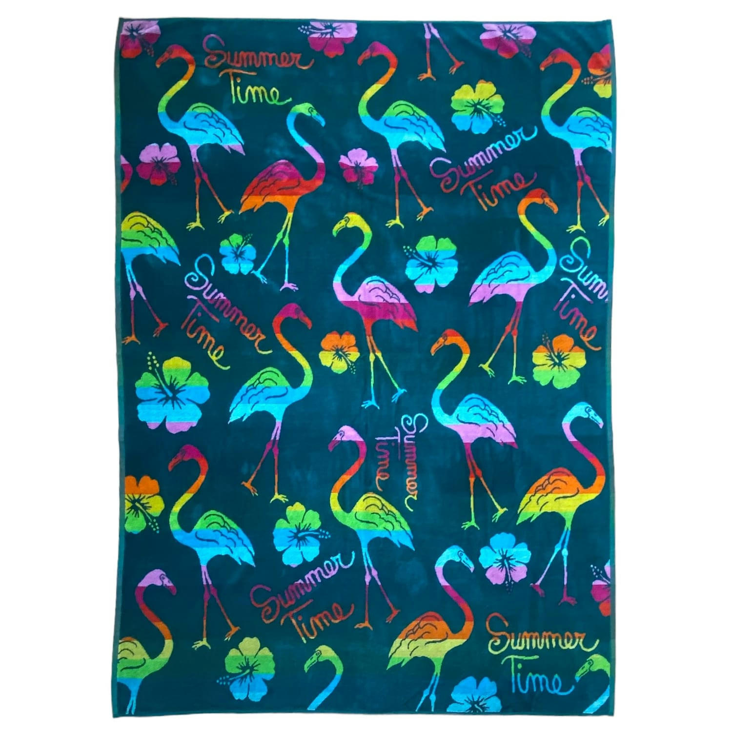 PLAGE - Serviette de plage éponge velours Jacquard Fiestas 140x180 400g/m²