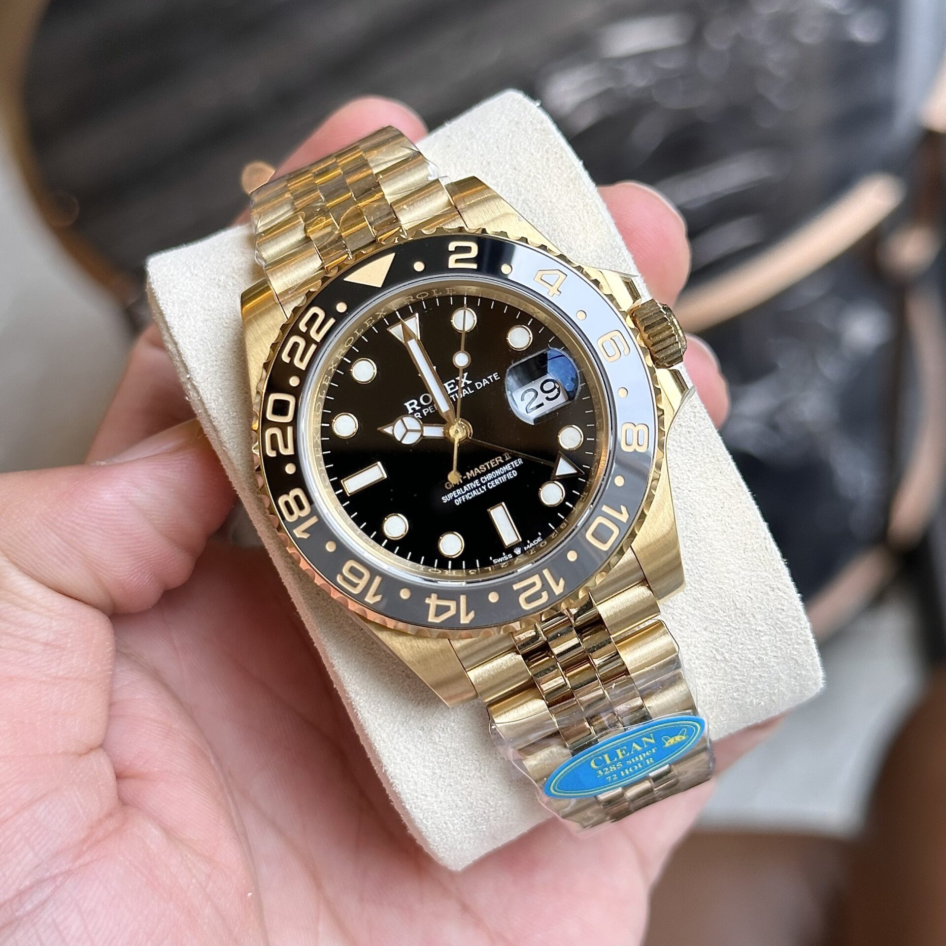 Rolex GMT-Master II 126718GRNR YG Plated Black Dial 40mm Jub Super Clone
