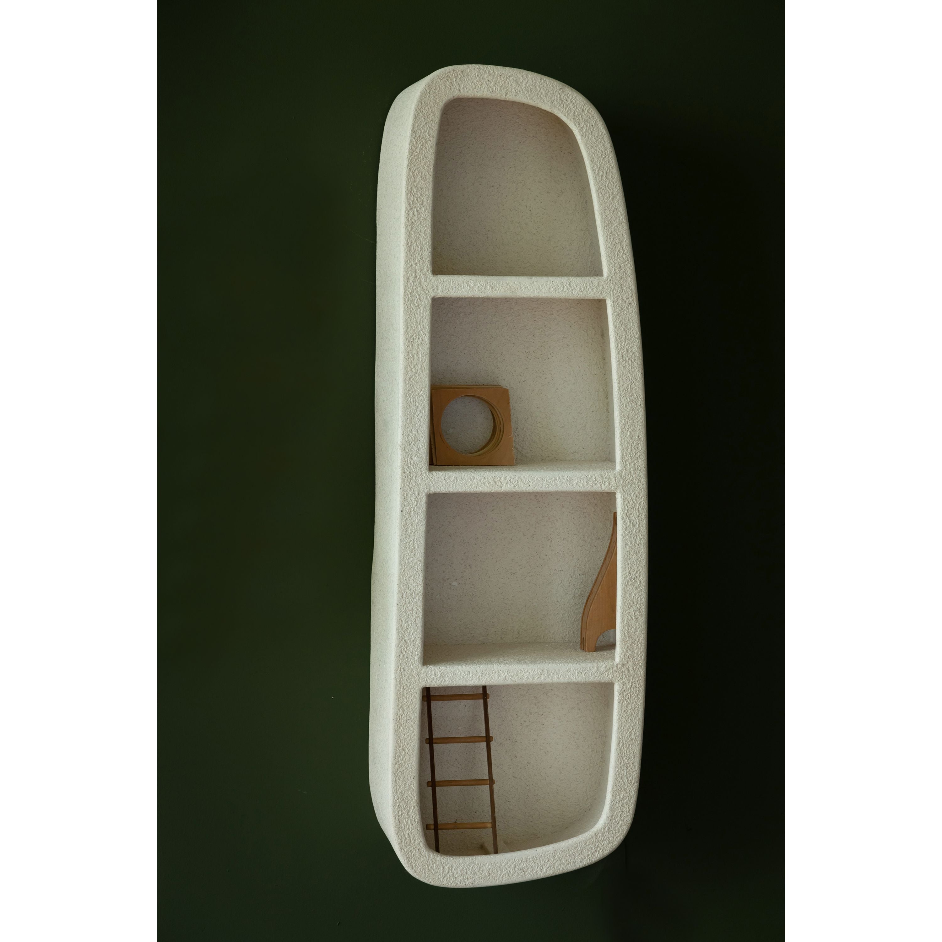 Dutchbone Veda Wandkast - Gerecycled Marmer - Beige - 3 Planken