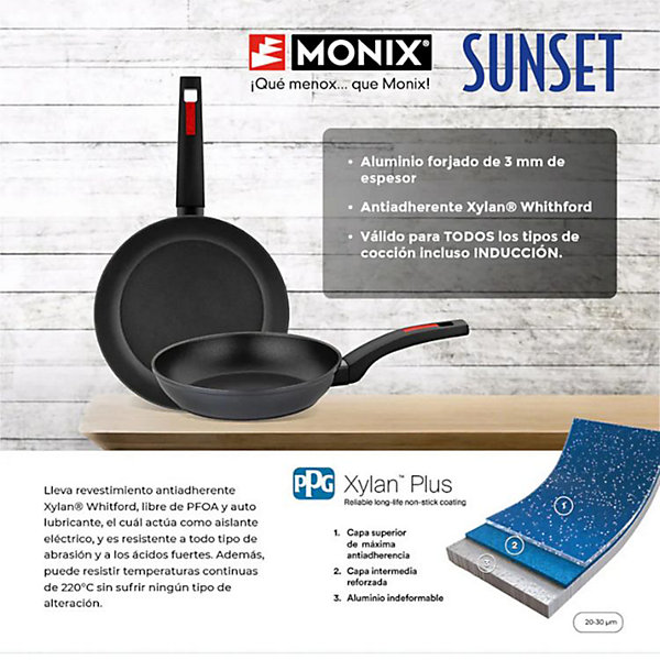 Lot de 3 poêles Monix M249001 Sunset 18-22-26cm
