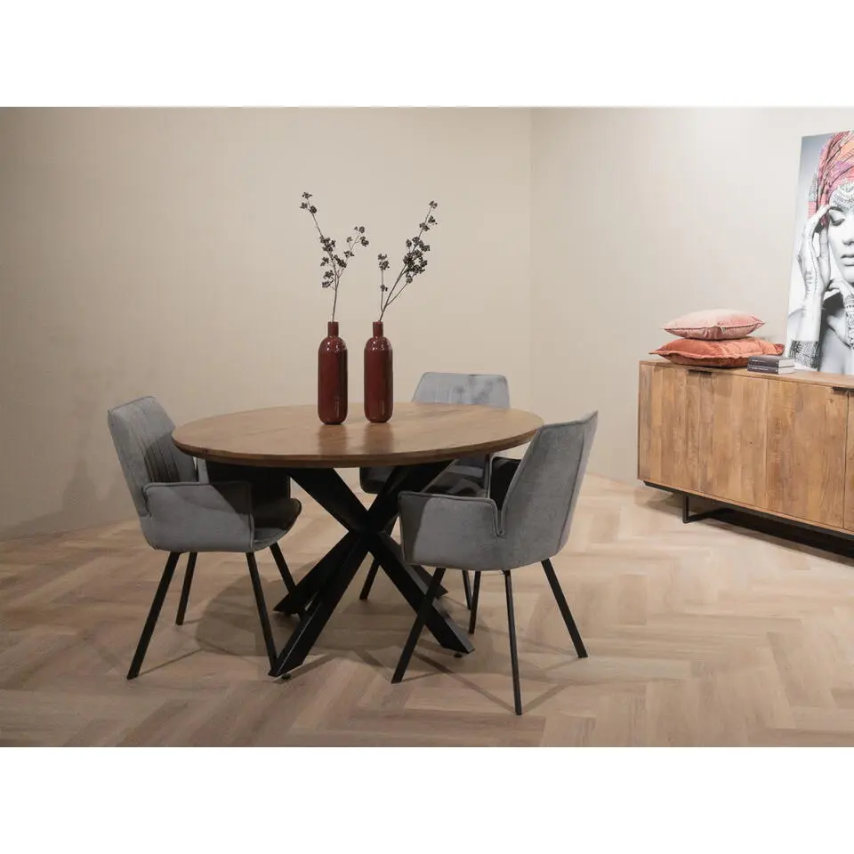 Eettafel Rond 140cm - Naturel Mangohout - Jesper