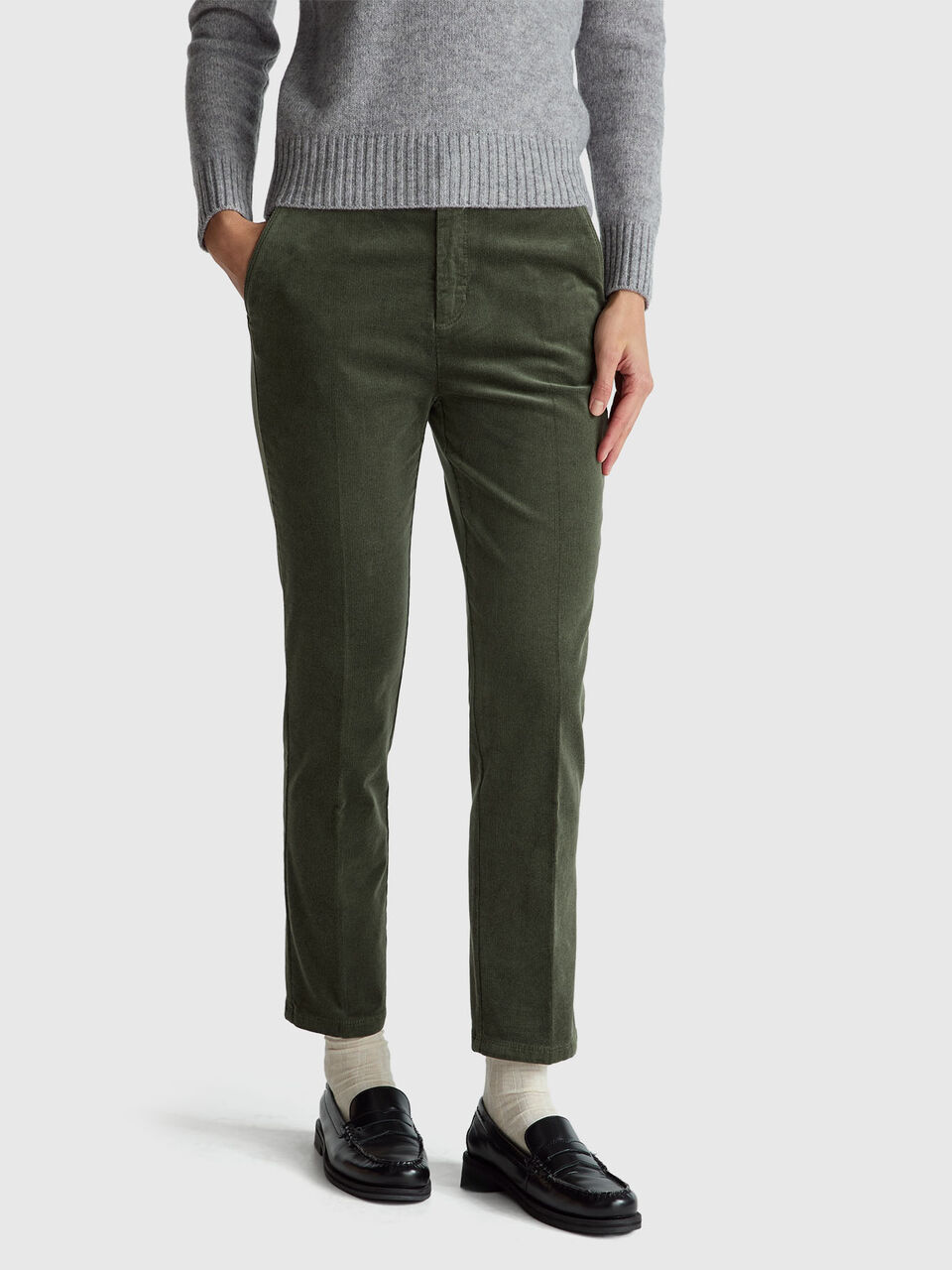 Stretch velvet chinos