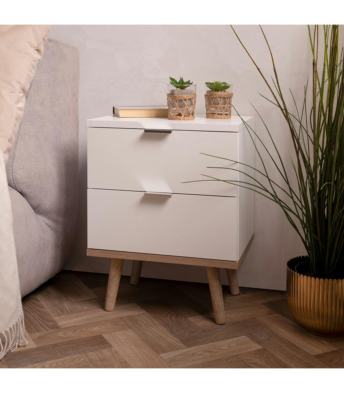 COPENHAGUE - Chevet 2 tiroirs L40 x H52 cm