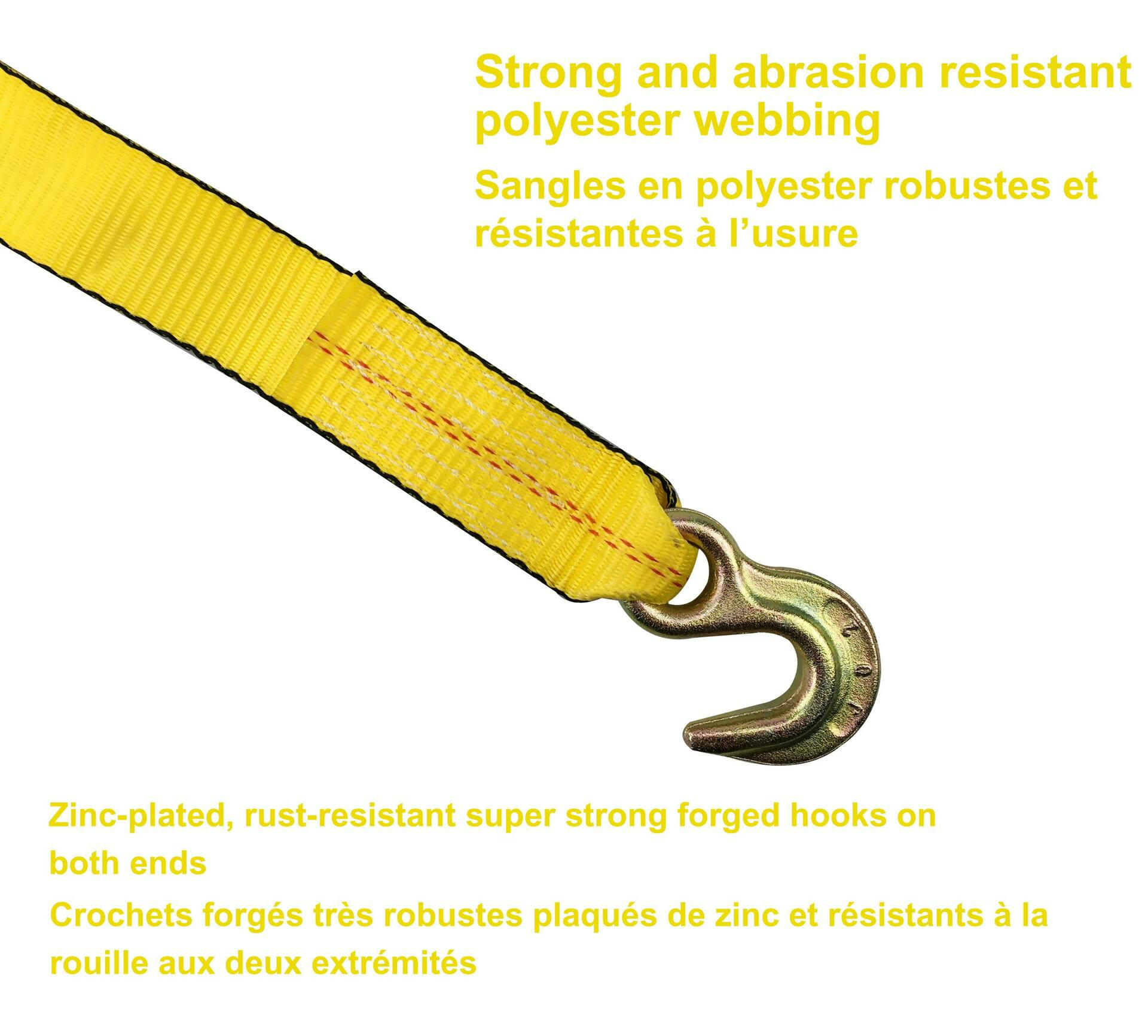 MotoMaster 9,000-lb Tow Strap, with Rust-Resistant Hooks, 2-in x 30-ft
