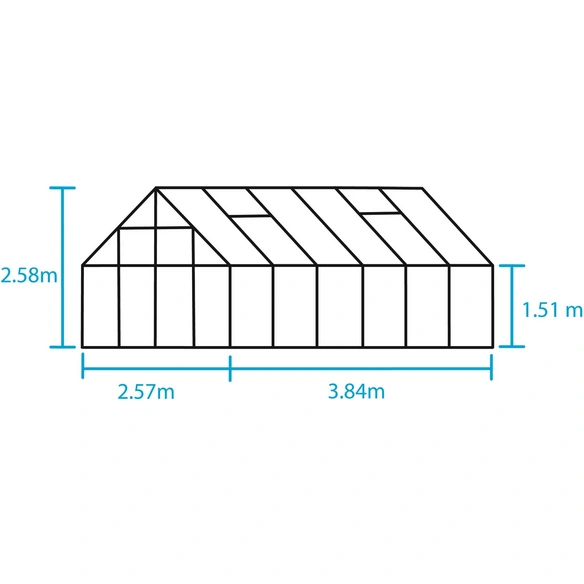 Gewächshaus »Magnum«, BxHxL: 257 x 258 x 384 cm, schwarz, Aluminium/Polycarbonat